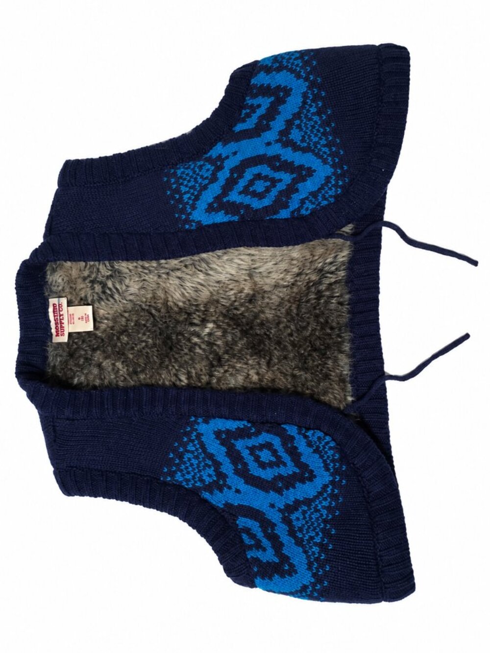 Mossimo Supply Co. Women's Faux Fur Lined Knit Vest Navy Blue XS S M NWOT